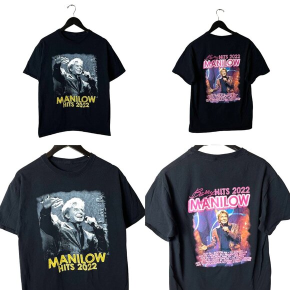 2022 Barry Manilow Hits Concert T Shirt Black Medium M American Singer Soft Rock - Picture 1 of 16